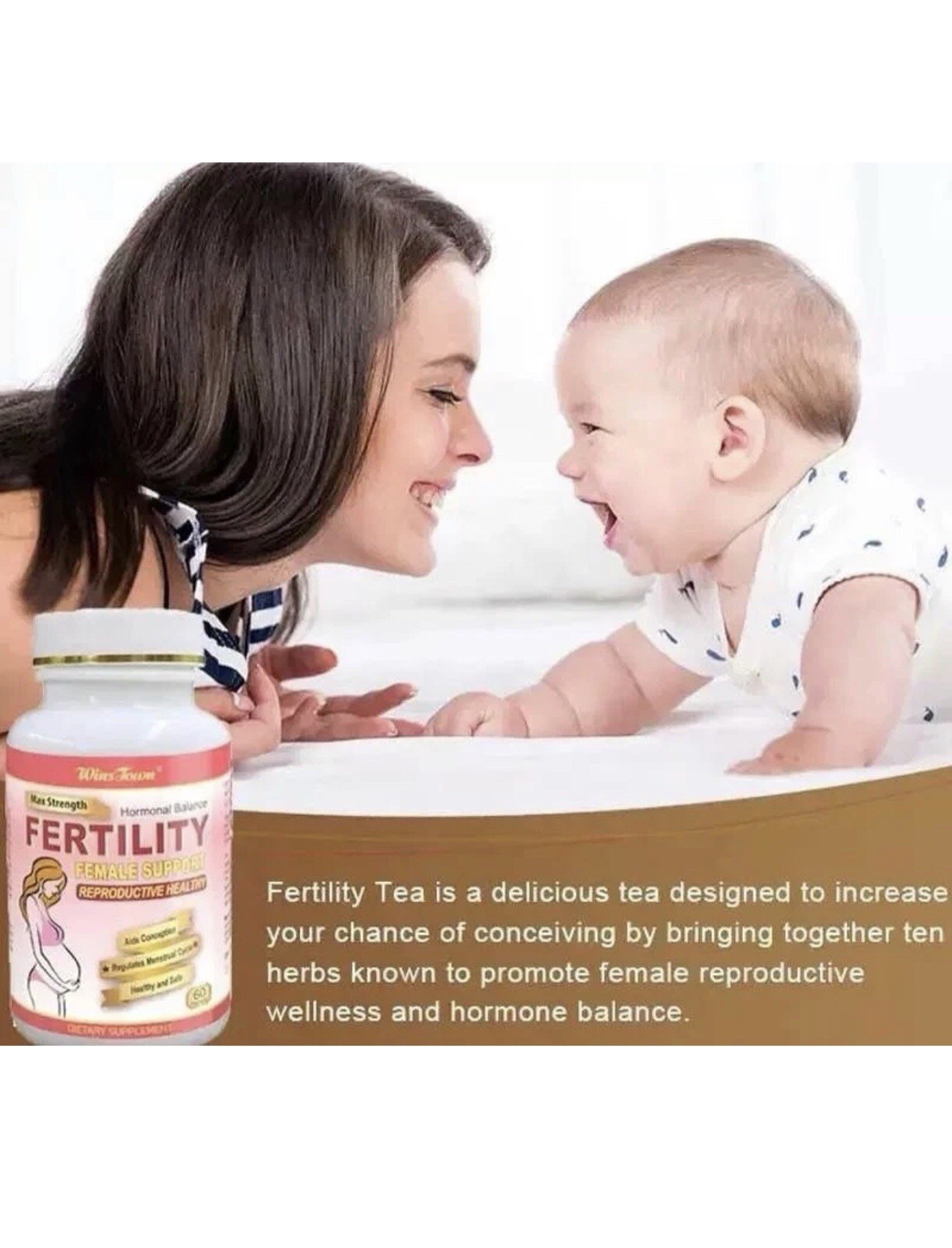 Wins Town Fertility Tablet for Women 1. Fertility Tea with 1 Prenatal Vitamins