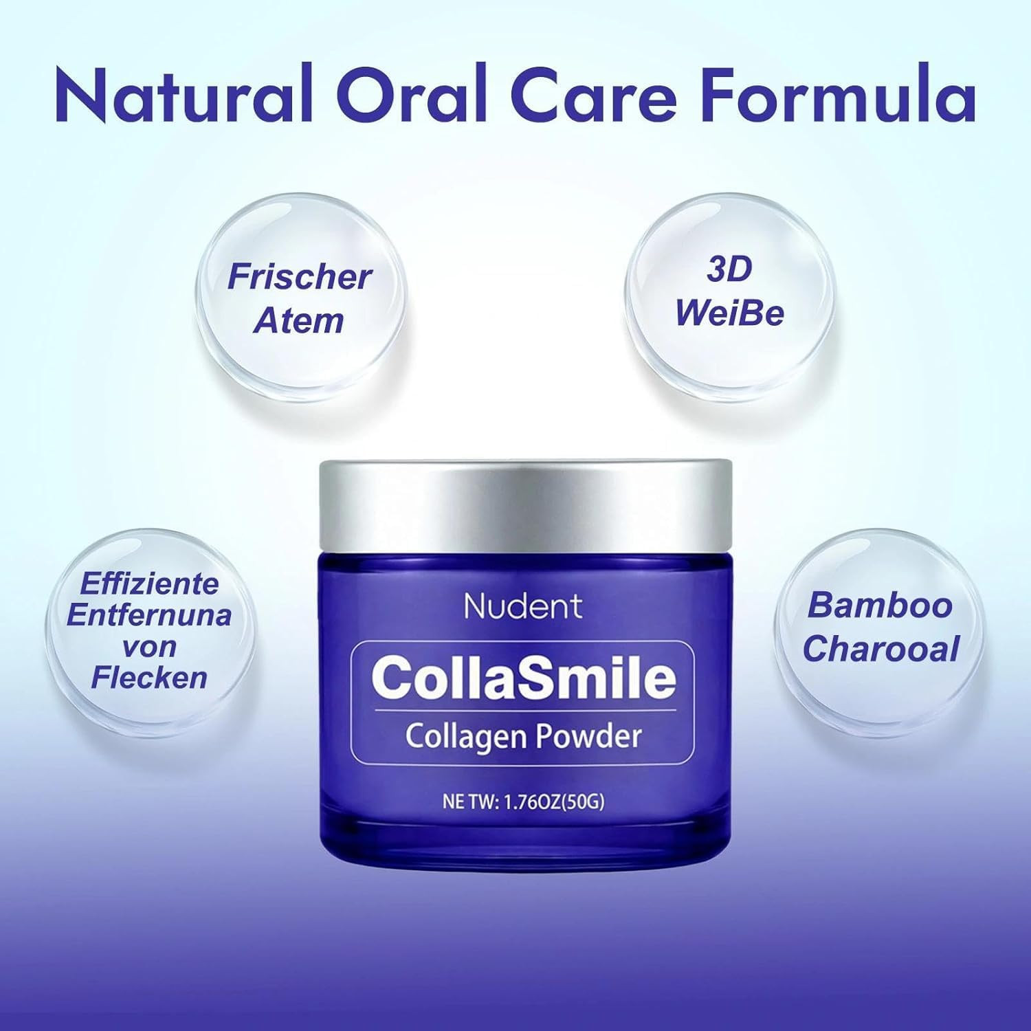 Nudent Collasmile Collagen Tooth Powder with Hydroxyapatite – Enamel Strengtheni