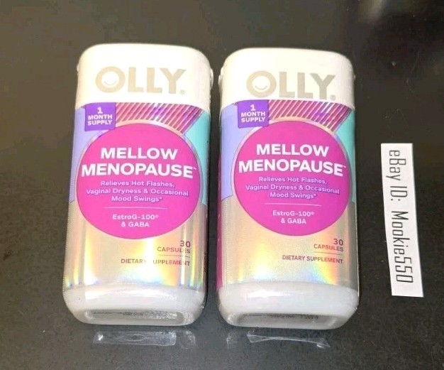 EXP 04/2027! 2 Lot (30ea) OLLY MELLOW MENOPAUSE 60 Capsules 2 Months Supply
