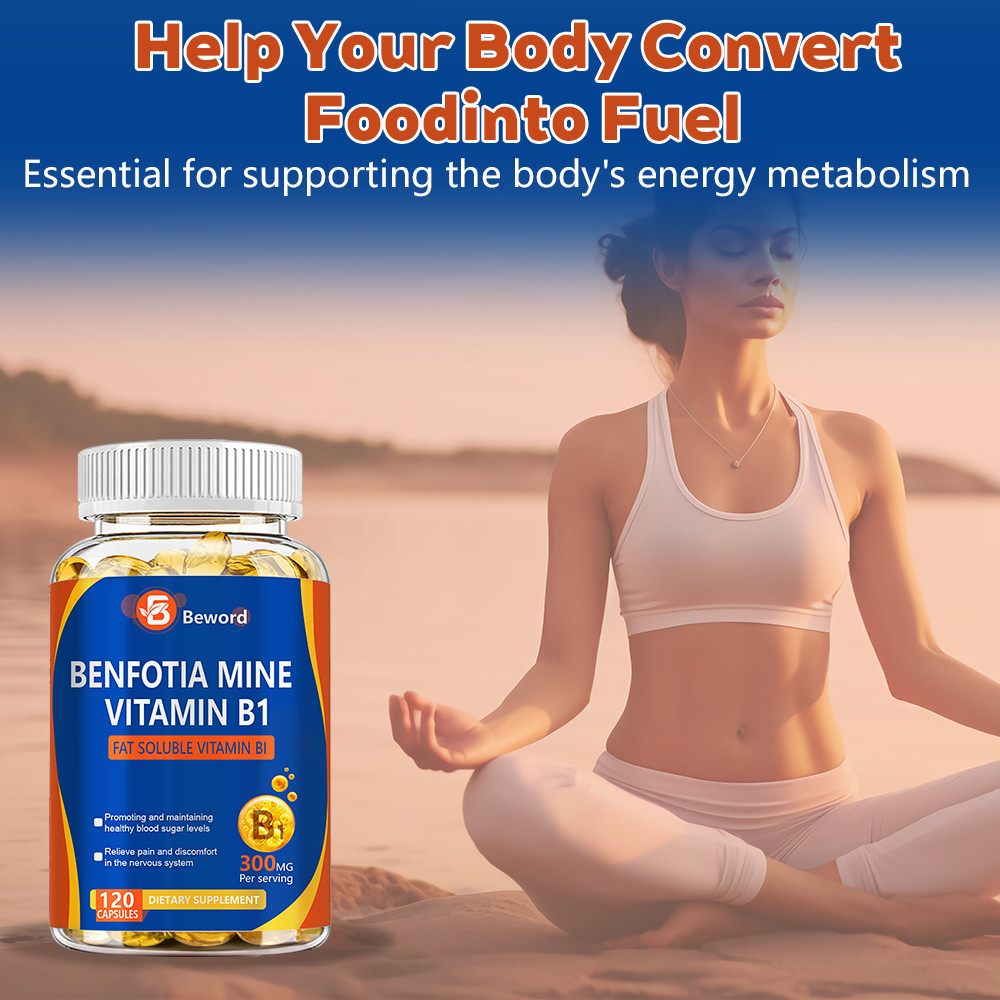 Benfotiamine 300mg 120Caps Vitamin B1 Benfotiamine Thiamine Fat-Soluble