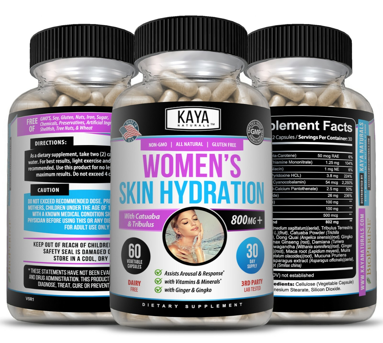 Skin Hydration Vitamins, Tone, Repair, and Elasticity Skin Care Capsules 60ct