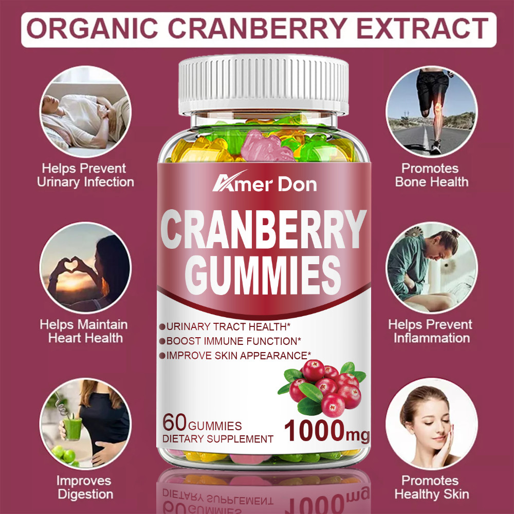 Cranberry Gummies Urinary Tract – UTI Cystitis, Supports System & Immune Health
