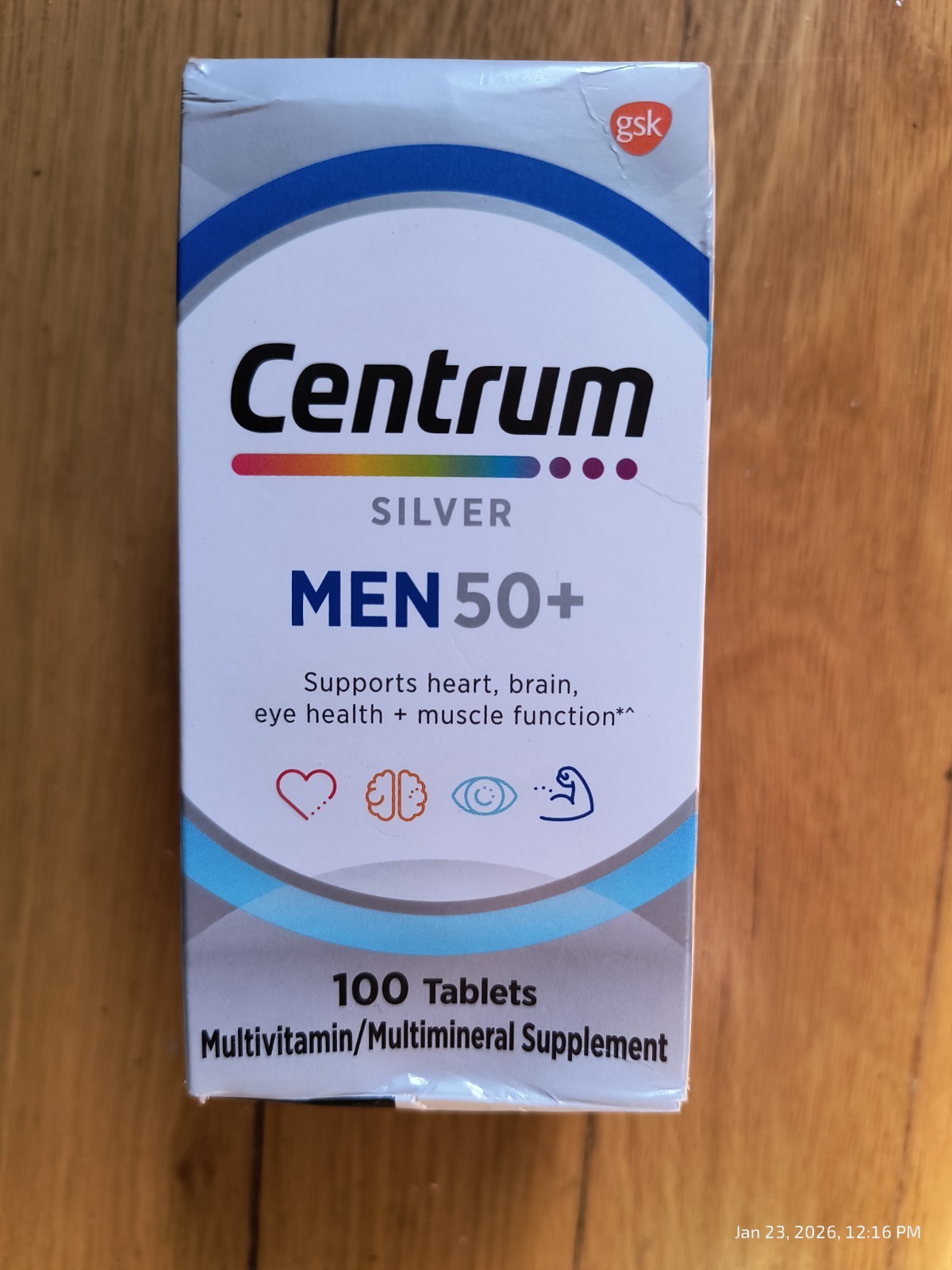 Two Pk Centrum Silver Men’s 50 Plus Multivitamin 100 Tablets Brain Eye Exp 4/27