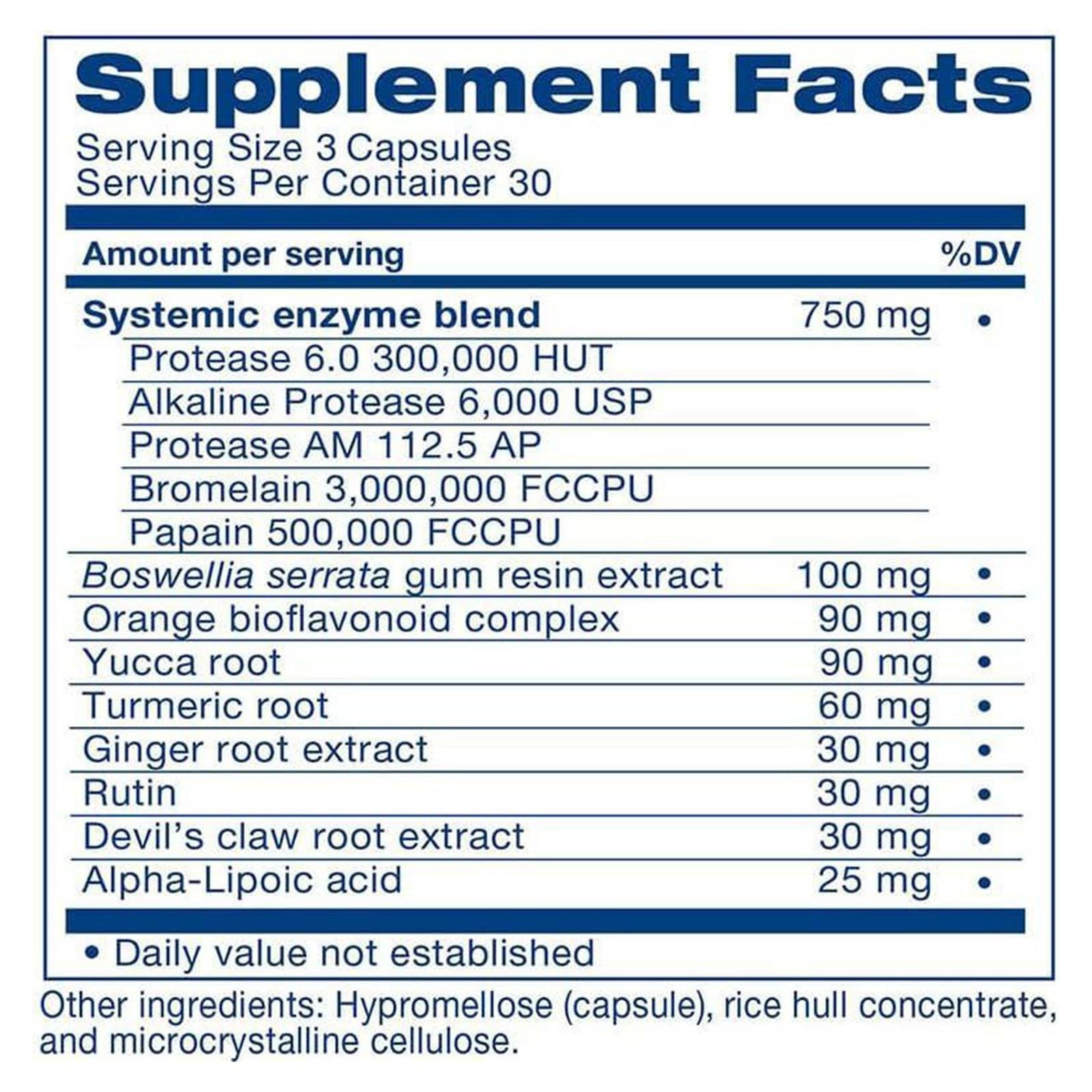 .HEAL-N-SOOTHE Anti Dietary Inflammatory Supplement Enzyme Proteolytic 90 Count~