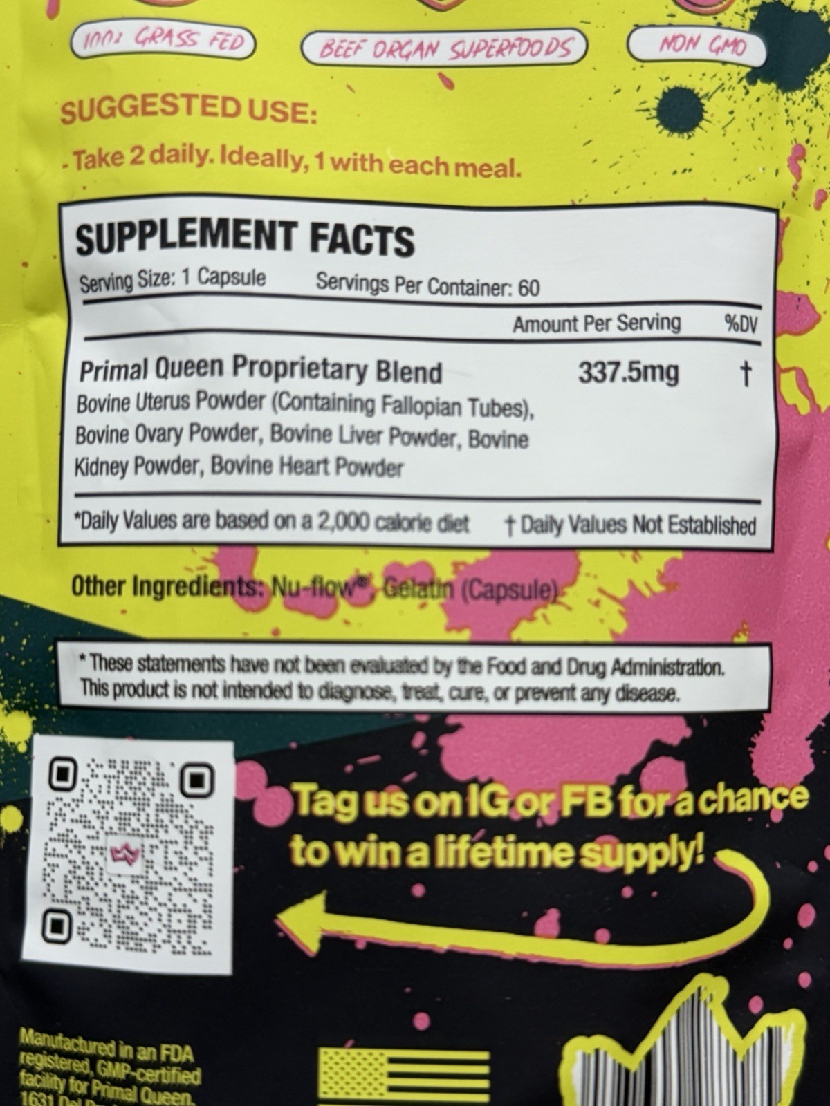 Primal Queen Grass Fed Beef Organ Supplements Wellness Health Superfood New
