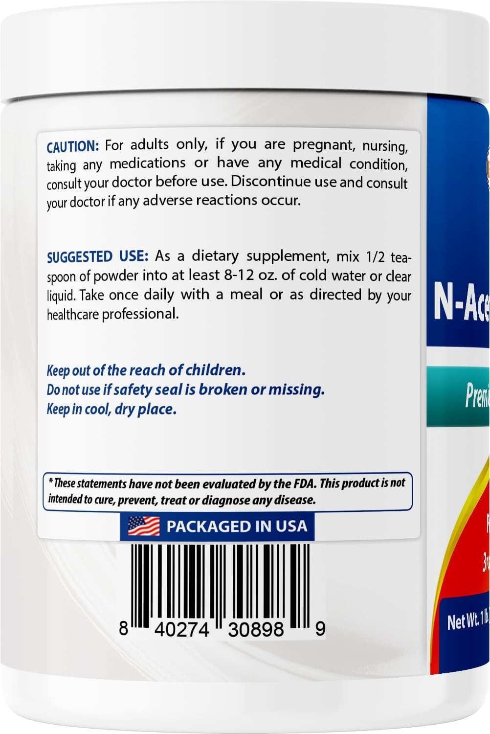 Pure N-Acetyl L-Cysteine (NAC) Powder – 1LB Gluten-Free Antioxidant Supplement
