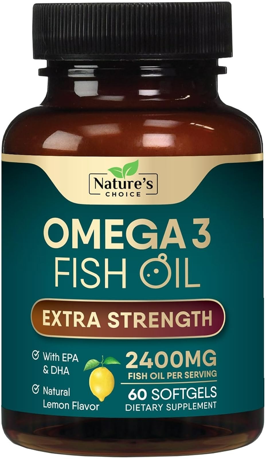 Nature’s Choice Omega 3 Fish Oil 2400mg – 180 Softgels – Heart & Brain Support