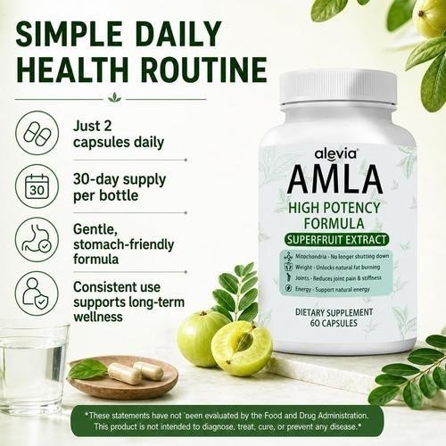 Amla Capsules 1000mg Organic Indian Gooseberry Ayurvedic Alevia Fruit 1-3 pack
