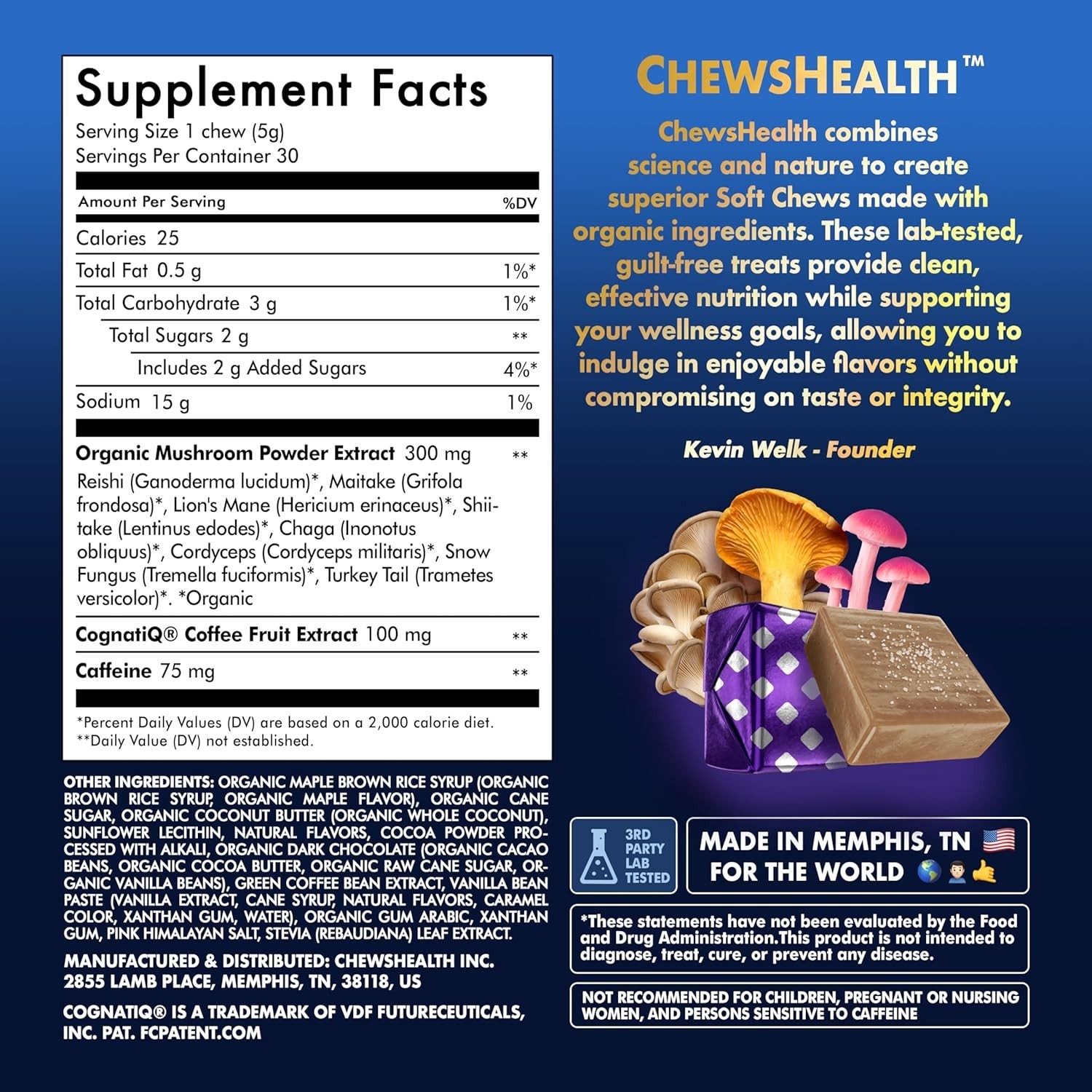 DynaMind iQ Chews Brain Supplement for Memory and Focus, 30 Count (Pack of 1)