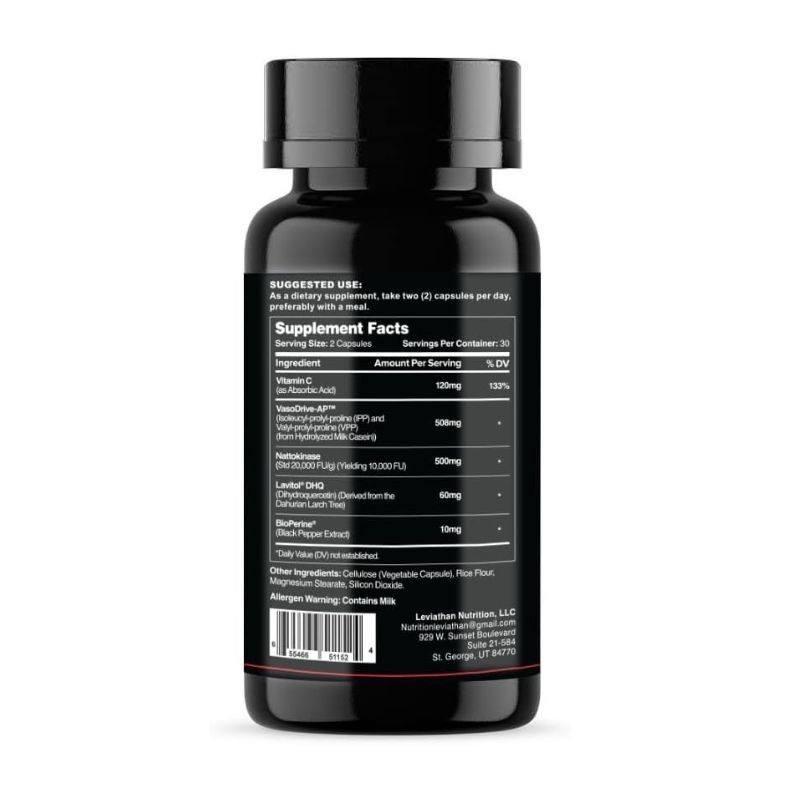 Nutrition Leviathan Hemo Flow Supplement with Nattokinase for Nitric Oxide 1 * 3