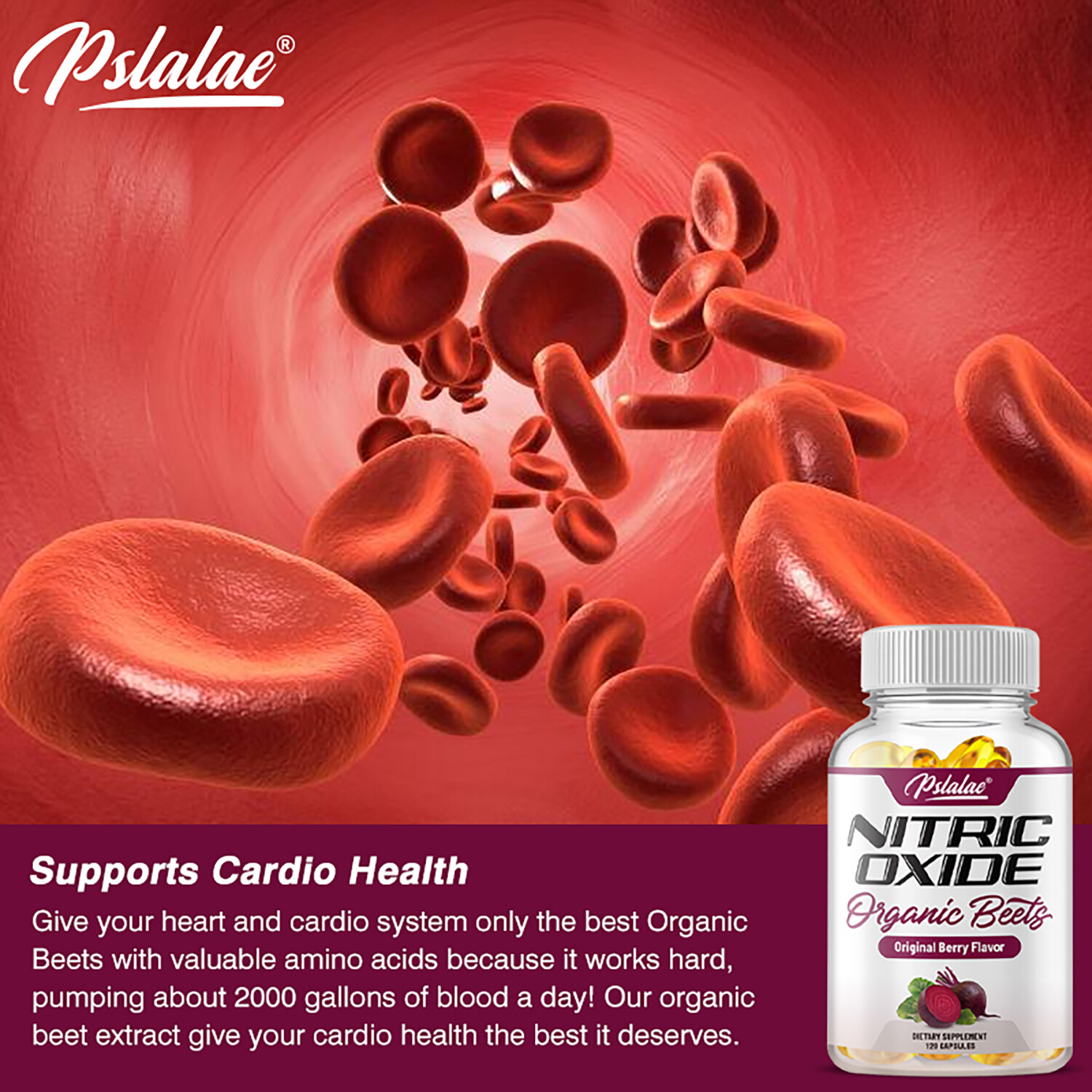 Nitric Oxide Supplement – with Organic Beet Root-Support Healthy Blood Pressure