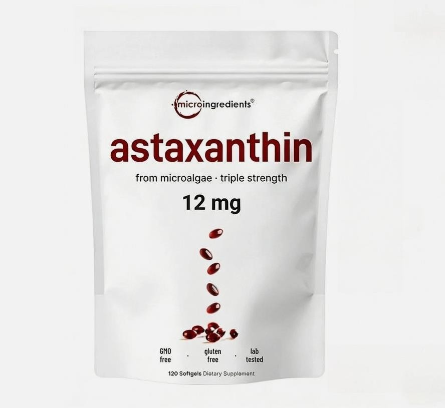NEW Astaxanthin 12mg from Natural Microalgae For Skin Glow & Antioxidant Support