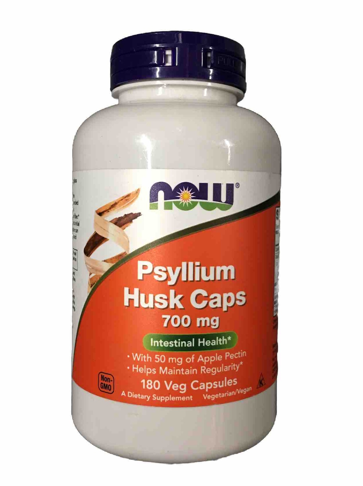 NOW FOODS Psyllium Husk 700 mg 180 Veg Capsules Exp 07/2027 Or Later