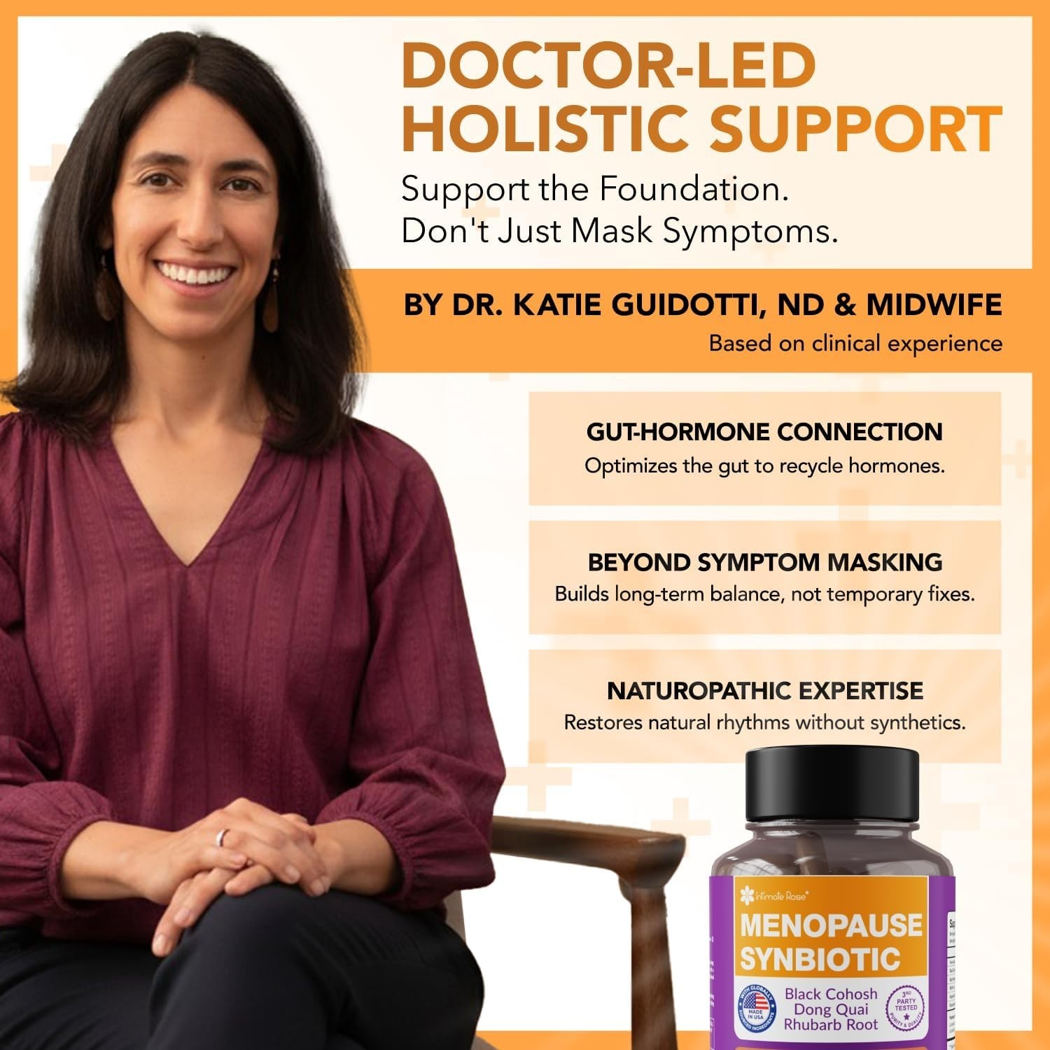 Menopause Support Supplement for Women Synbiotic with Black Cohosh, Dong Quai