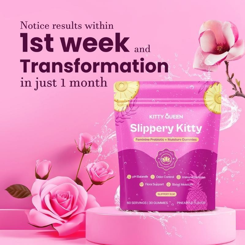NEW LUXRY Kitty Queen Slippery Kitty – Feminine Probiotic + Moisture Gummies