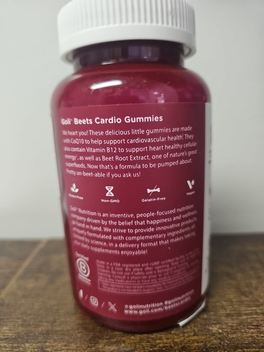 Goli Nutrition Beets Cardio Gummies Vegan Vitamin Gummies – 60 Count Exp 7/27