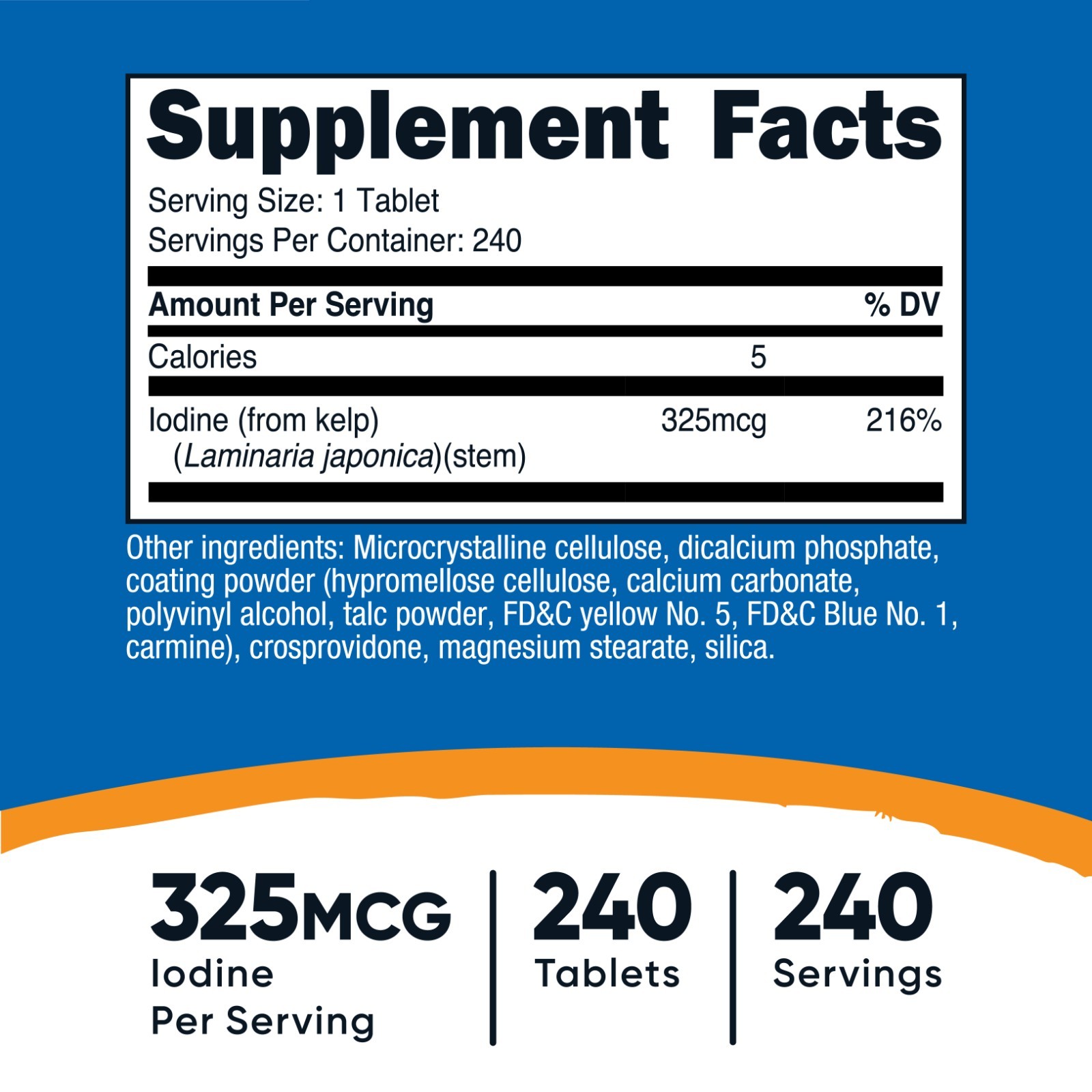 Nutricost Kelp Tablets, 325mcg of Iodine, 240 Tablets – Non-GMO, Gluten Free