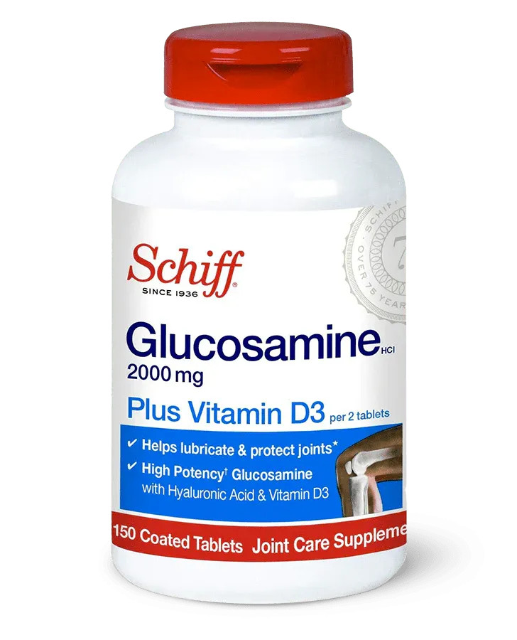 Schiff Glucosamine Tablets with Plus Vitamin D3 and Hyaluronic Acid 150 Ct 6PK