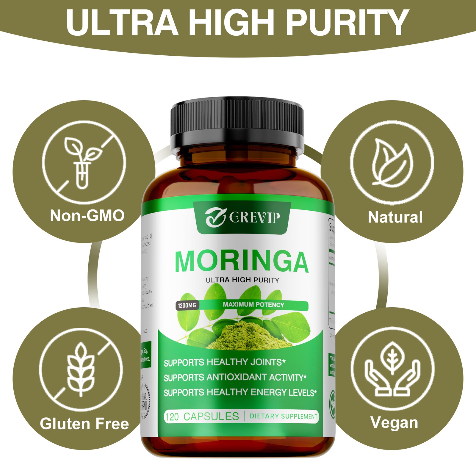Moringa 120pcs – Supports Immunity, Healthy Skin, Joints, Hair, Metabolism