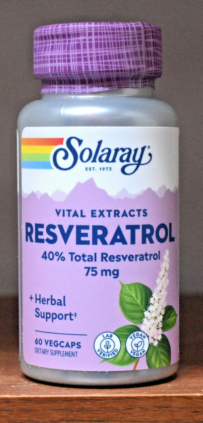 Solaray Resveratrol 75 mg 60 Capsules VegCaps Total Vital Extracts 75mg