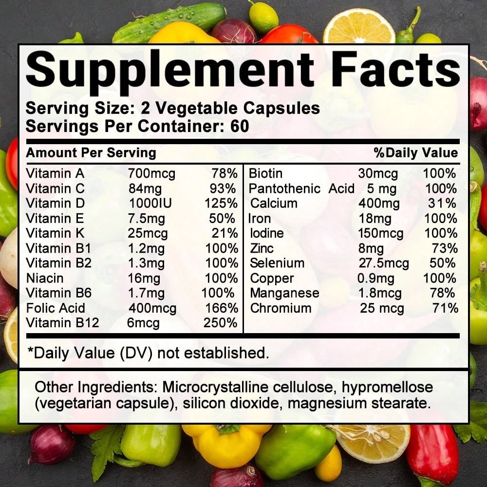 Women’s Daily Multivitamin Capsules 120 Count Adult Dietary Supplement