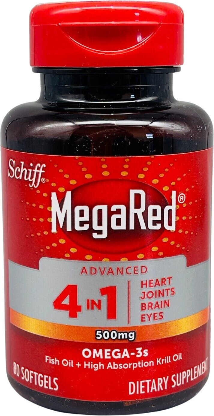 Schiff 4 in 1 500mg Omega 3 Fish Oil – 80 Softgels Exp 6/25