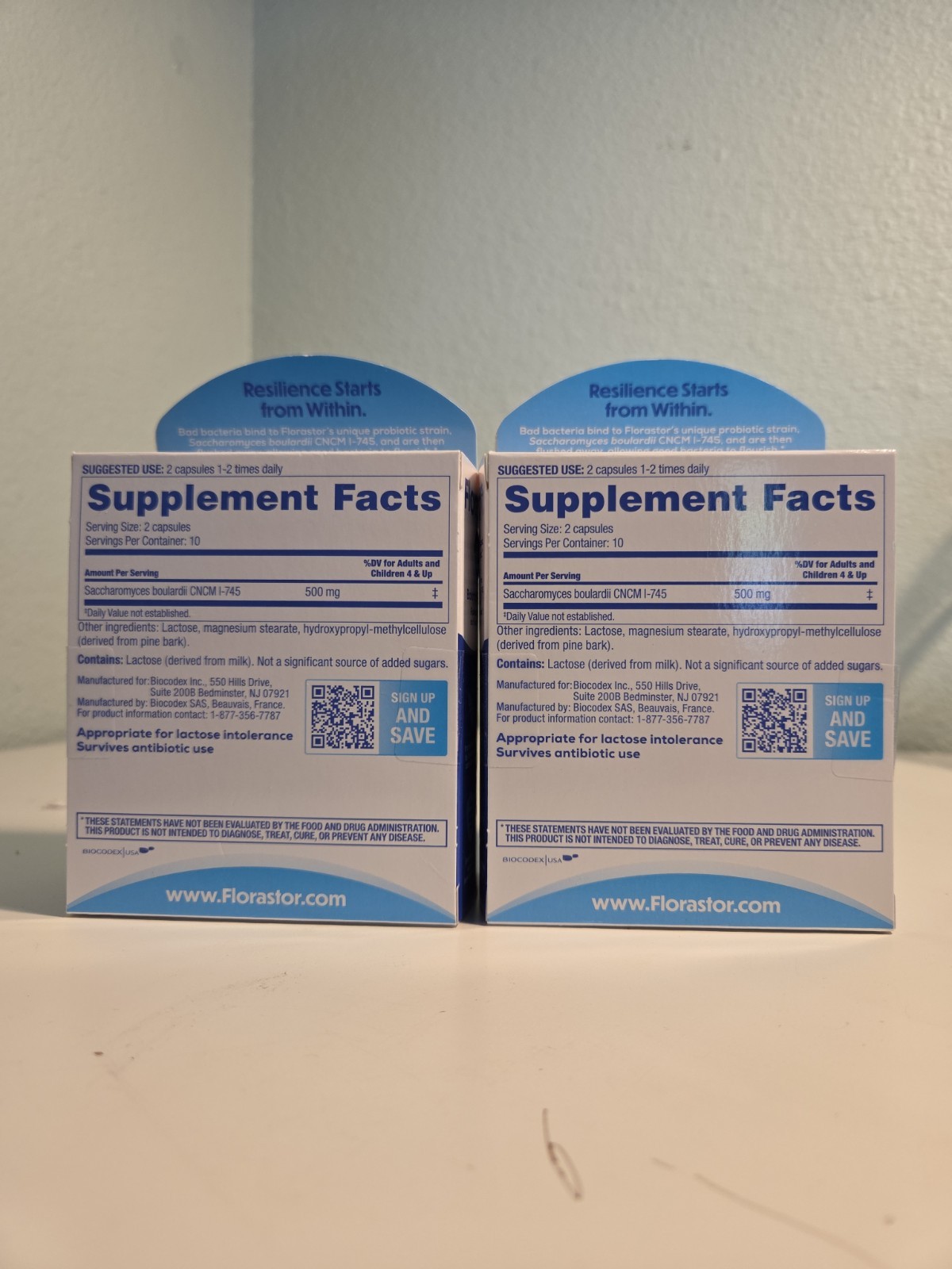 (2) Florastor Daily Probiotic Supplement – 20 Capsules Each Box Exp: 07/2027