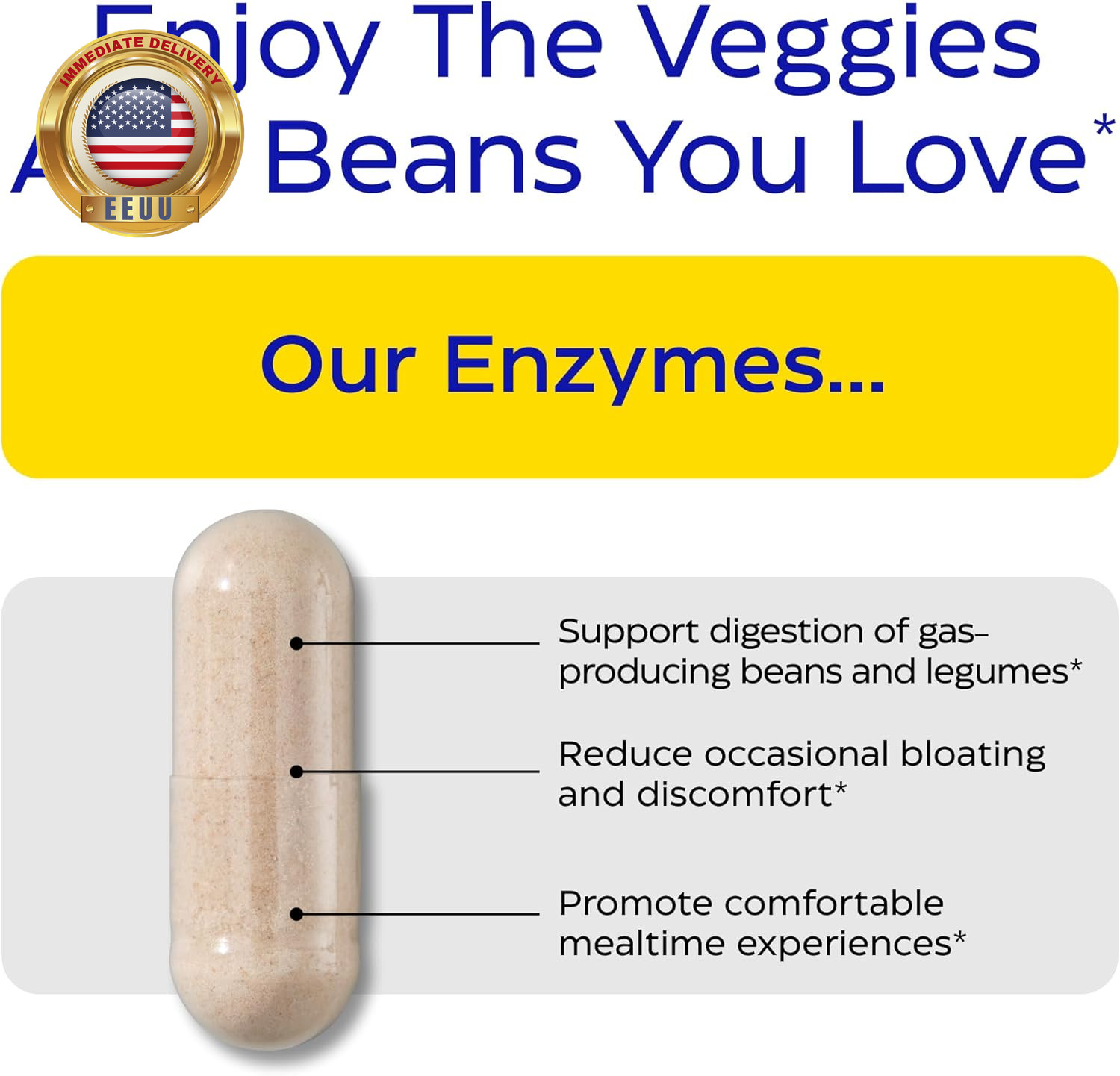 Beanassist – Digestive Enzyme Supplement for Women & Men, Alpha Galactosidase En
