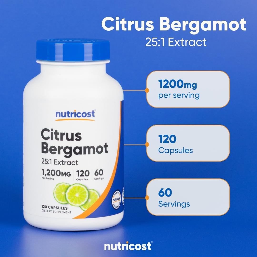 Nutricost Citrus Bergamot Capsules 1200mg 120 Ct
