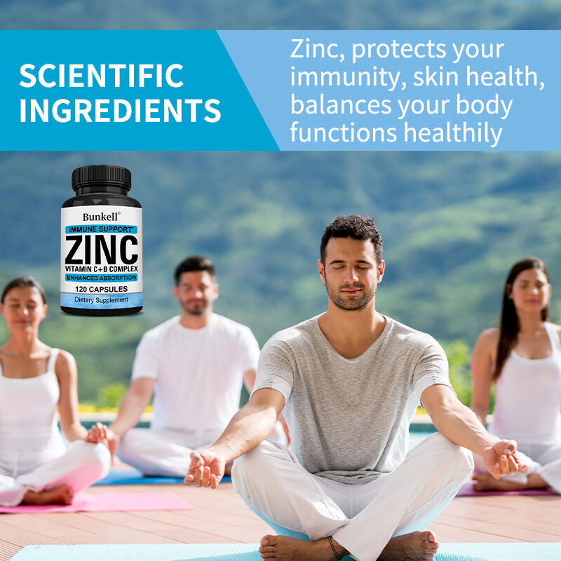 Vitamin C & Zinc Capsules 100mg Complex Supplement Vegetarian 30/60/120 Capsules