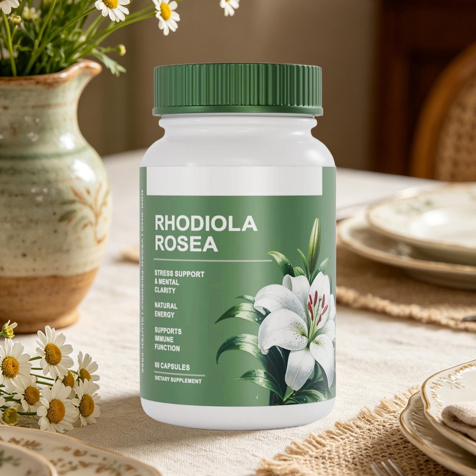 Rhodiola Salvora Rosea Supplement – Golden Root Adaptogen Capsules 60pcs