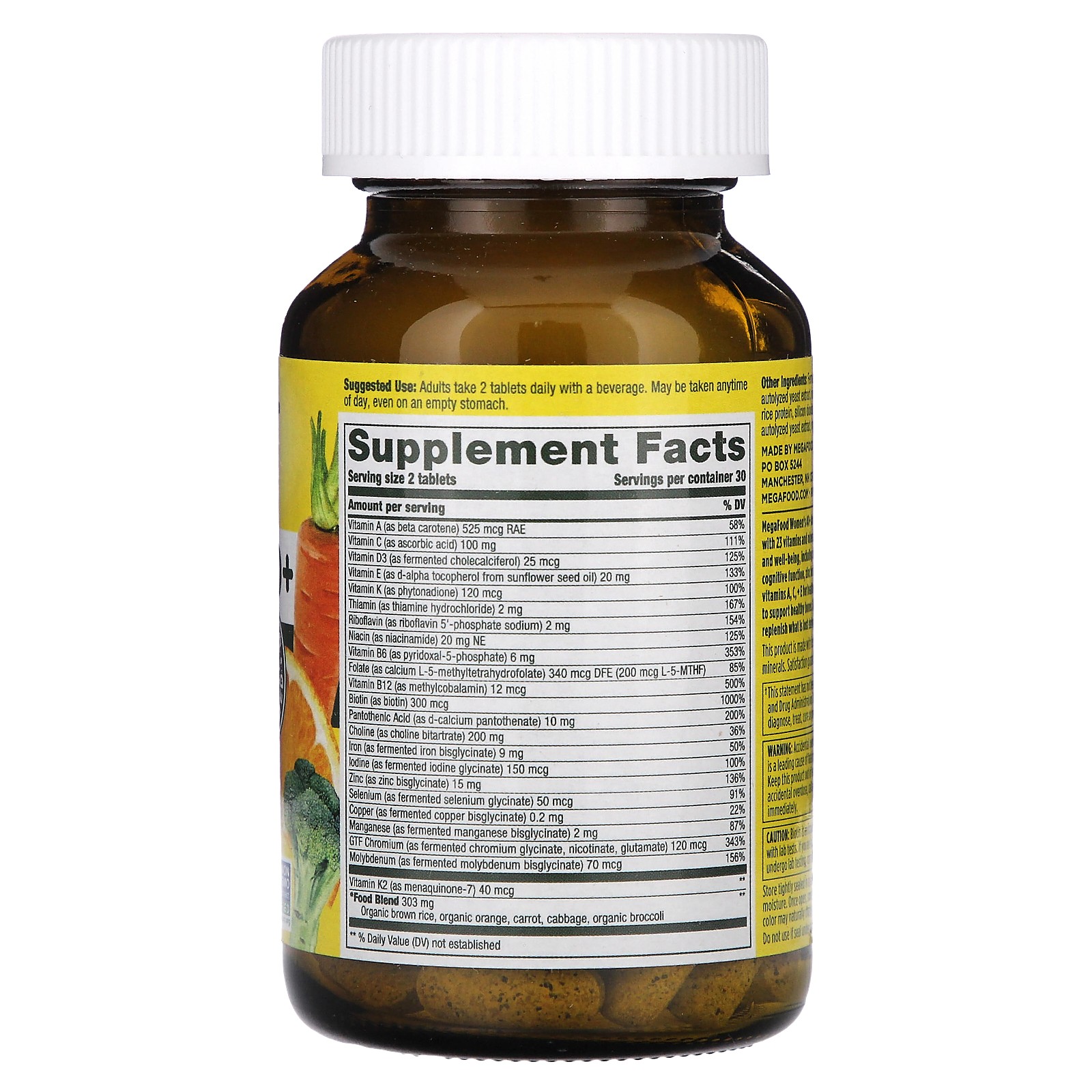 MegaFood Multi for Women 40 60 Tablets Dairy-Free, Gluten-Free, Kosher, NSF