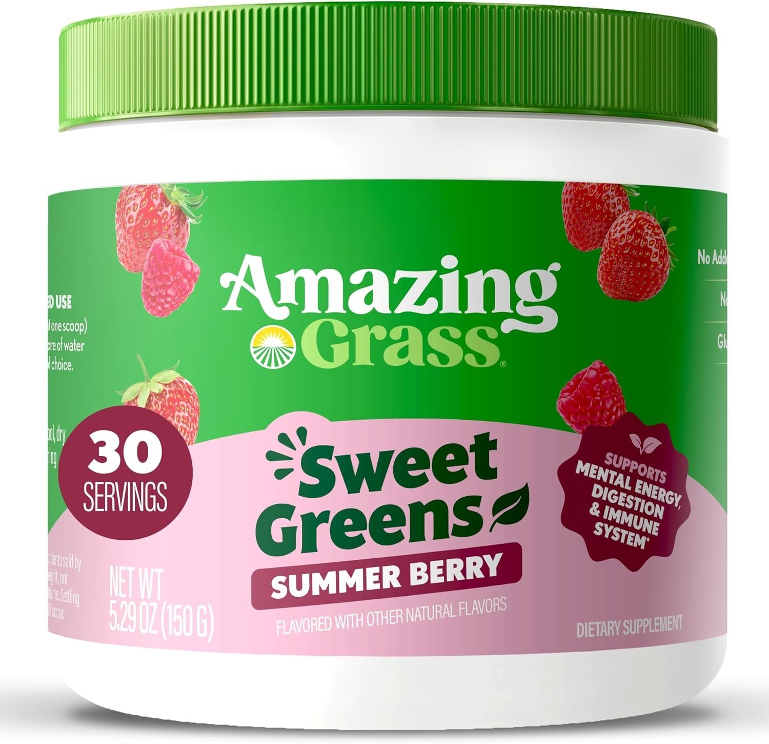 Amazing Grass Sweet Greens and Superfoods Powder – Summer Berry Flavor – 5.29 oz
