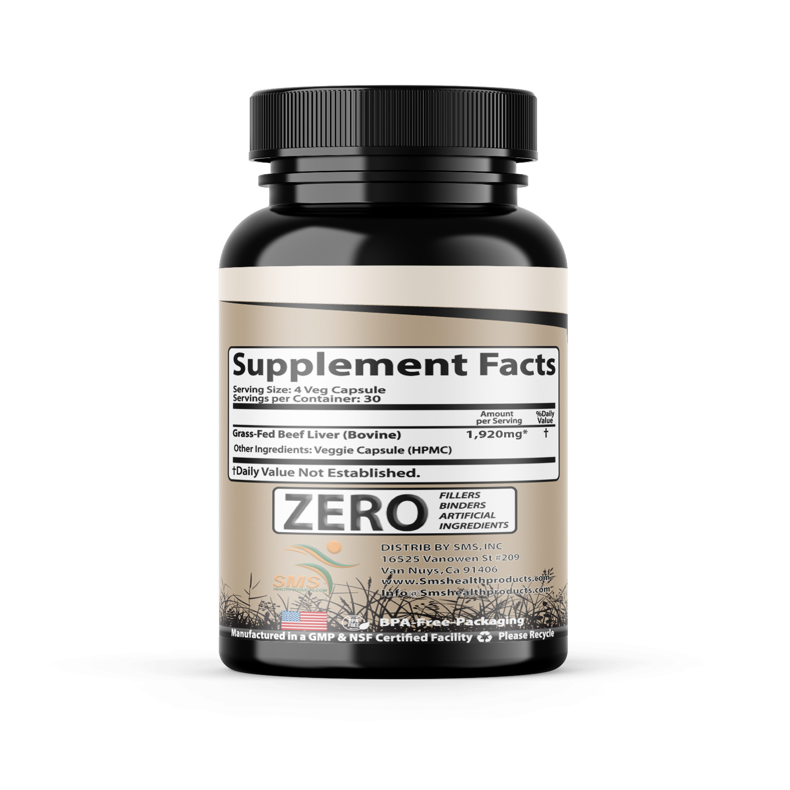 Desiccated Beef Liver Capsules, 100% Grass Fed Undefatted (3 Pack) 360 Capsules