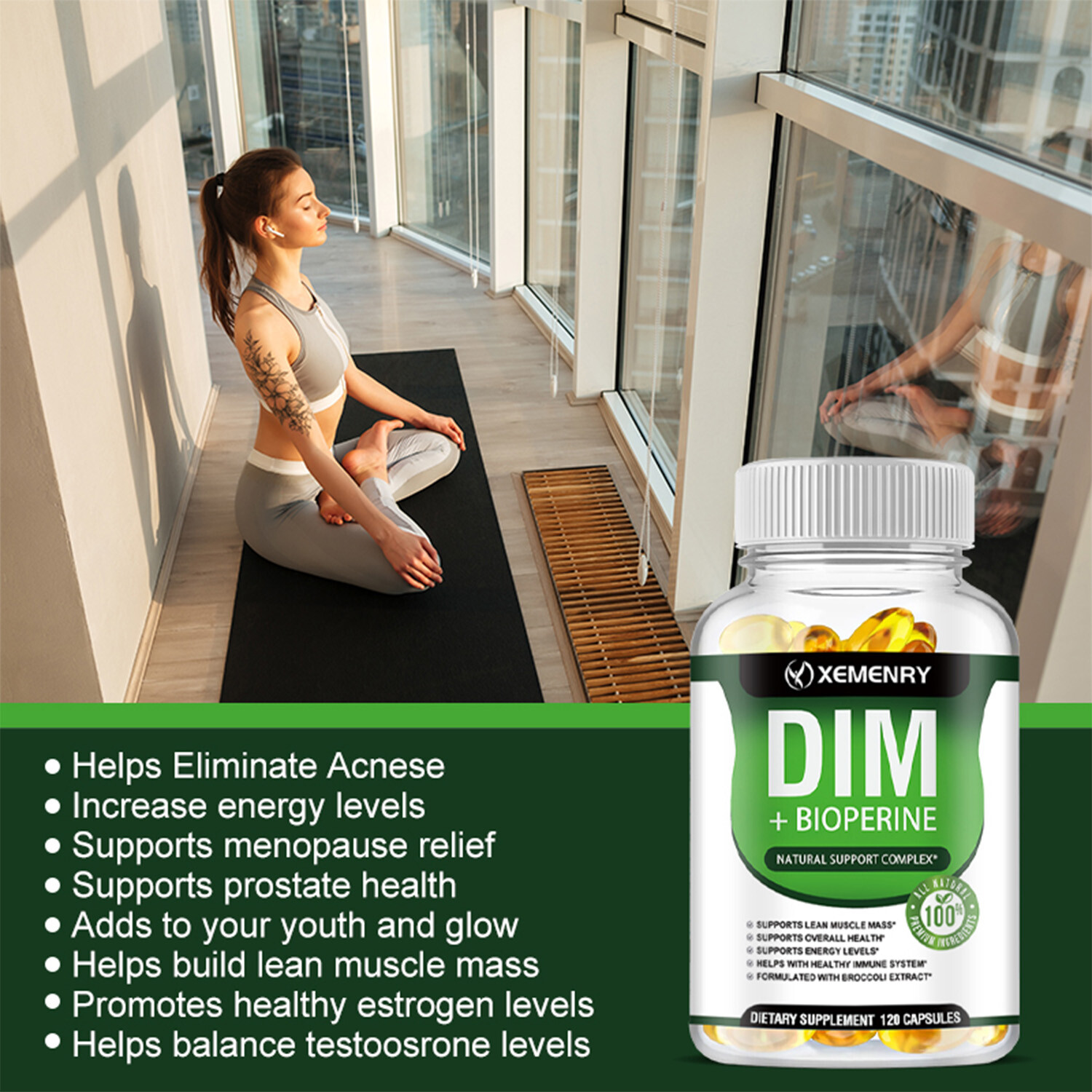 DIM(Diindolylmethane) 910mg – Menopause, PCOS, Supports Hormonal Balance & Detox