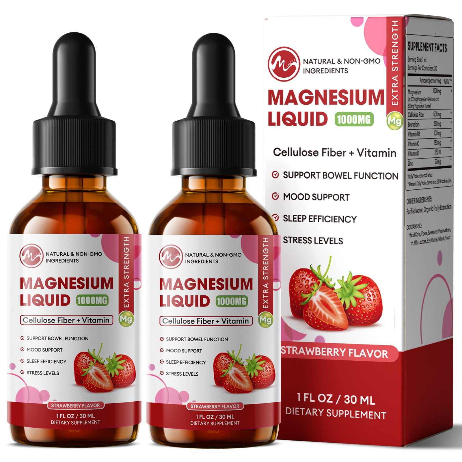 Magnesium Liquid Drops, Magnesium Glycinate,Improve Sleep,Anxiety Relief 60ml