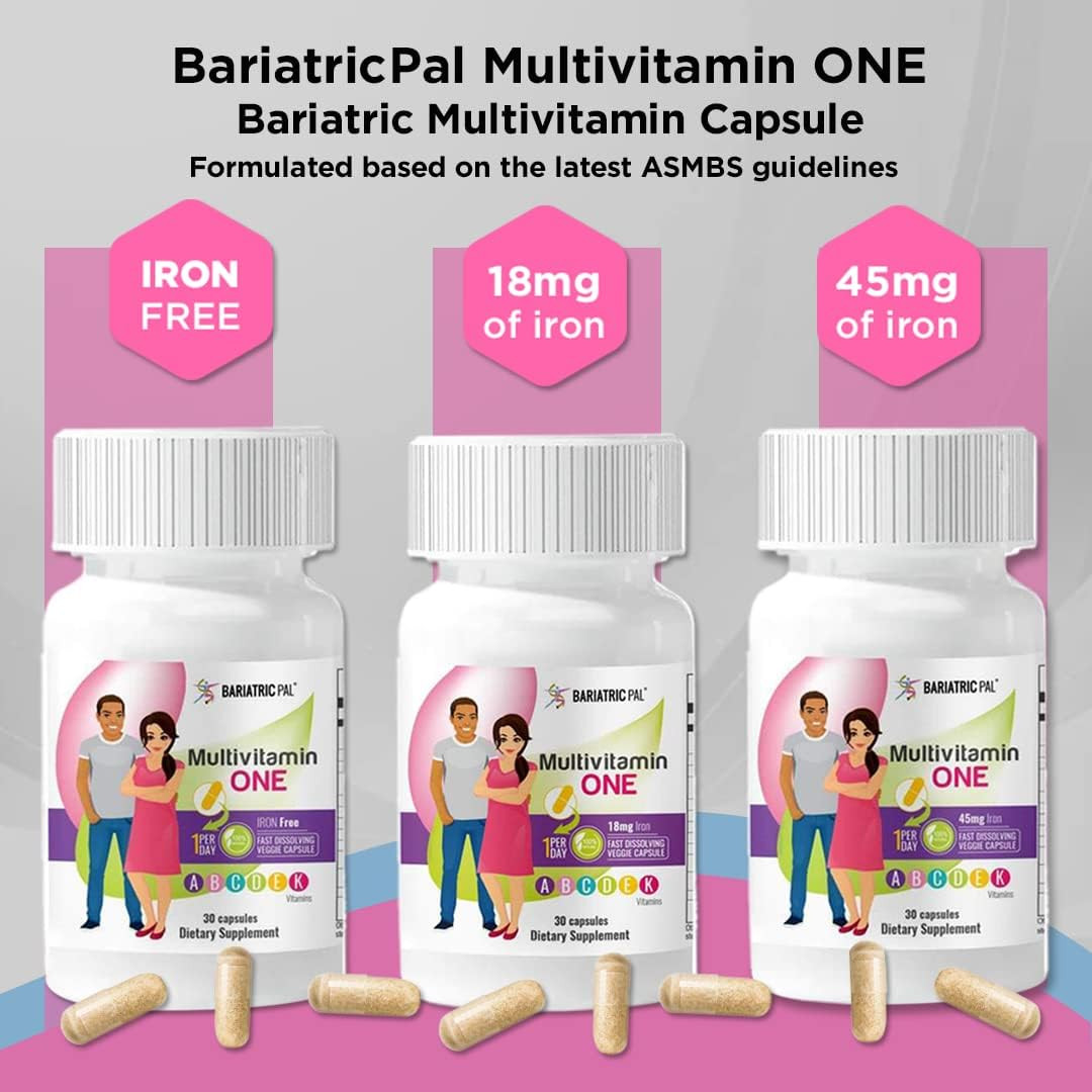 Multivitamin ONE 1 per Day! Bariatric Multivitamin Capsule with 45Mg Iron (30 Co