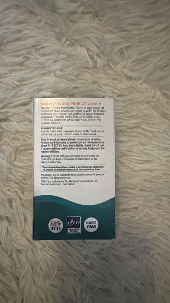 Nordic Naturals Nordic Flora Daily Probiotic 60 Capsules 12 Billion CFU