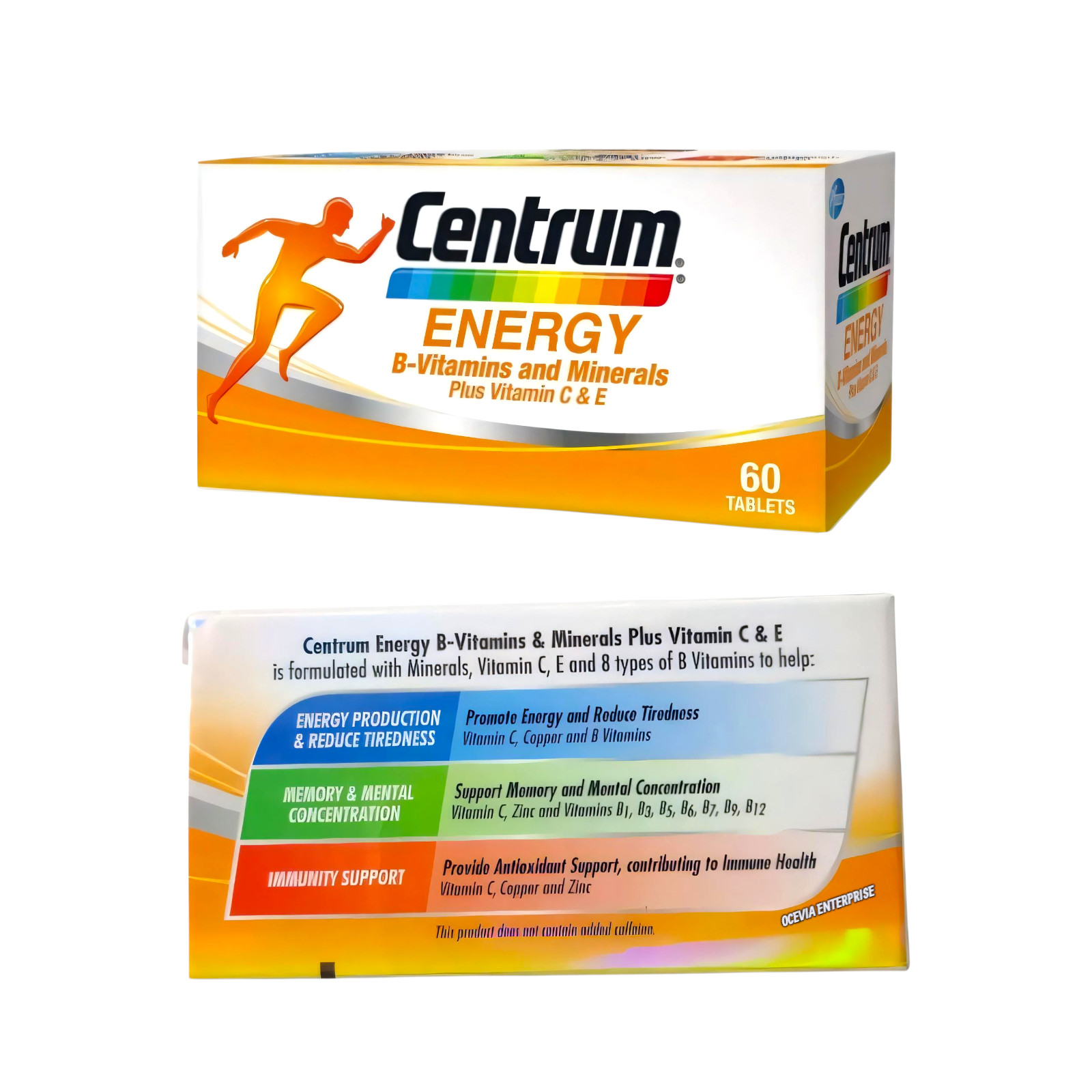 1X60’s New Centrum Energy B-Vitamins & Minerals + Vitamin C & E Daily Supplement