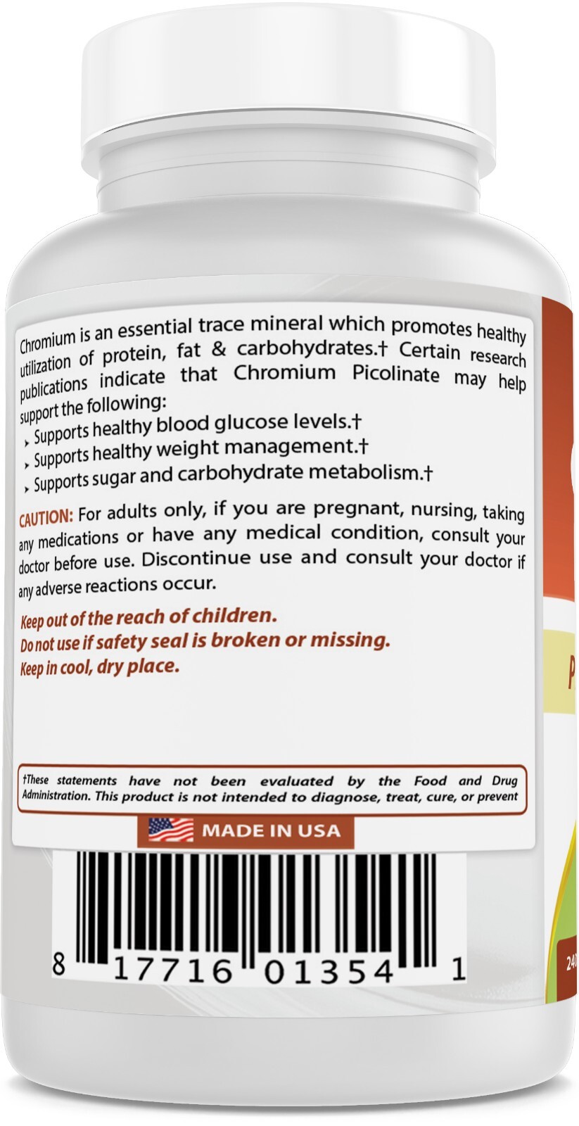 Best Naturals Chromium Picolinate Tablet, 200 mcg, 240 Count
