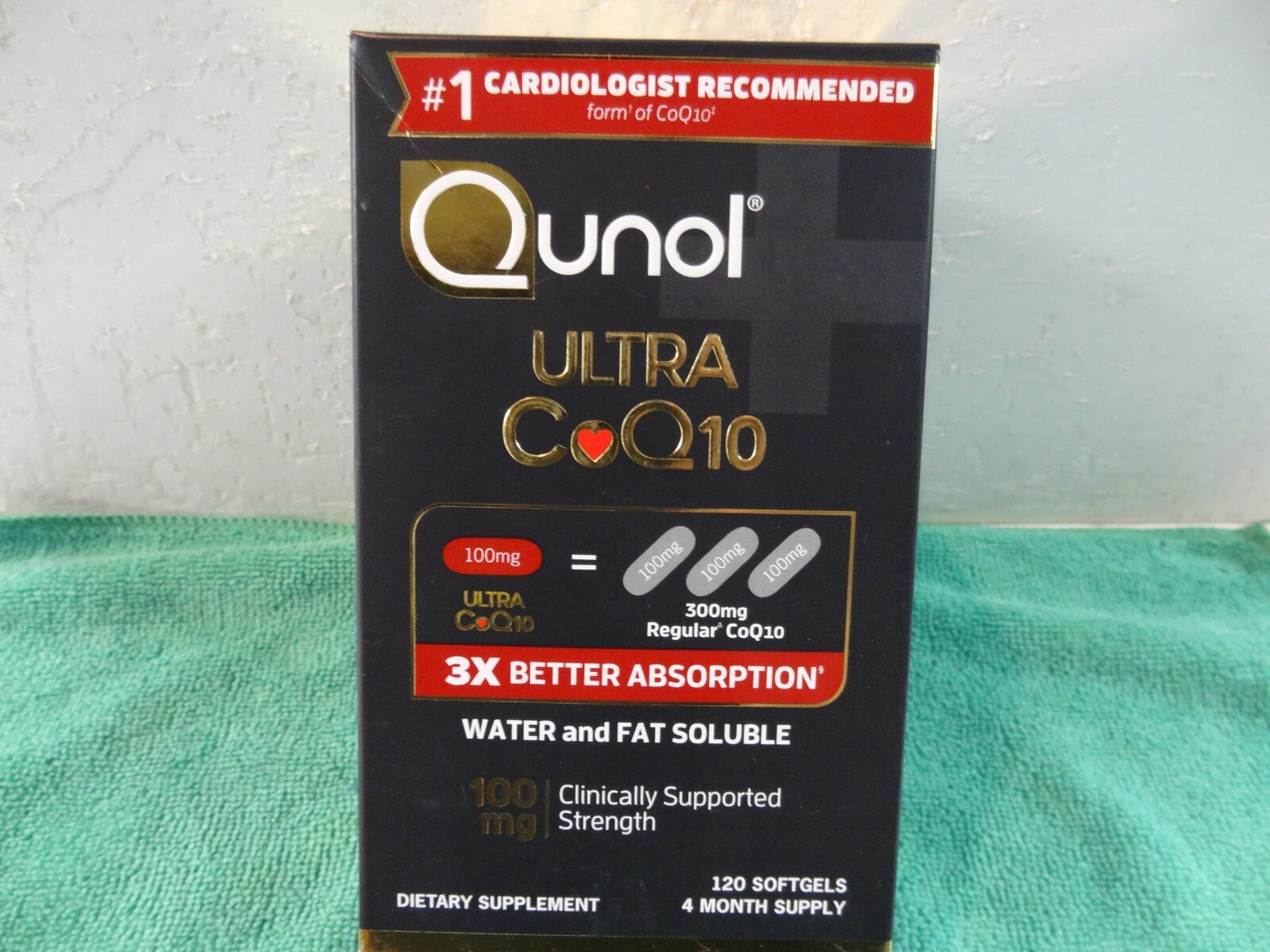 Qunol Ultra CoQ10 100mg Clinical Strength- 4 Month Supply- 120 Softgels 1/28+