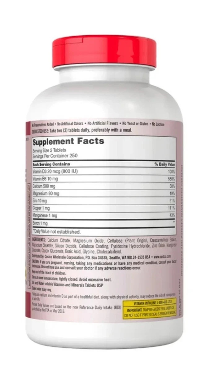 2 X Kirkland Signature Calcium Citrate Magnesium Zinc 500X2=1000 Tab EXP 01/29