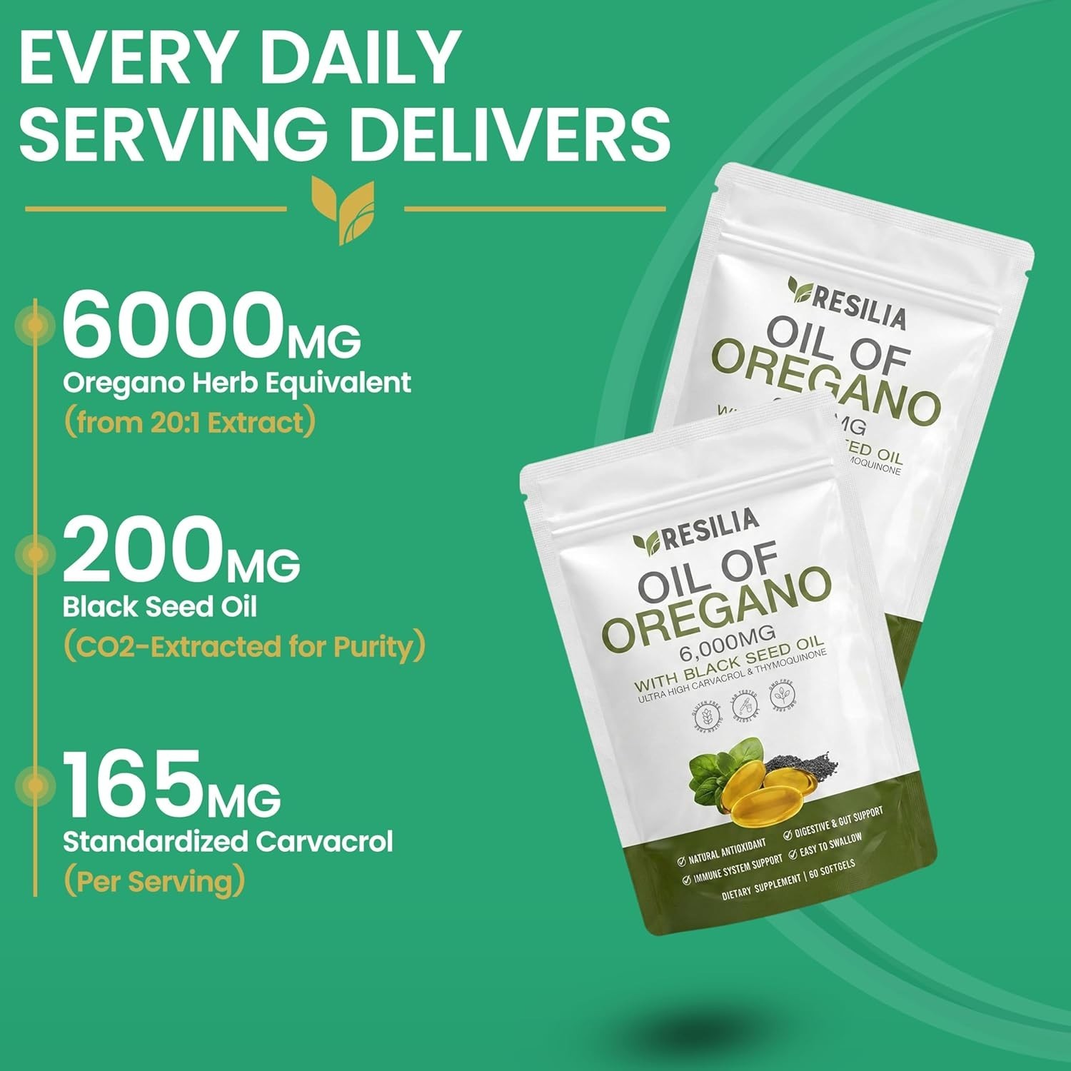 2-in-1 Oil of Oregano & Black Seed Softgels | Immune Support