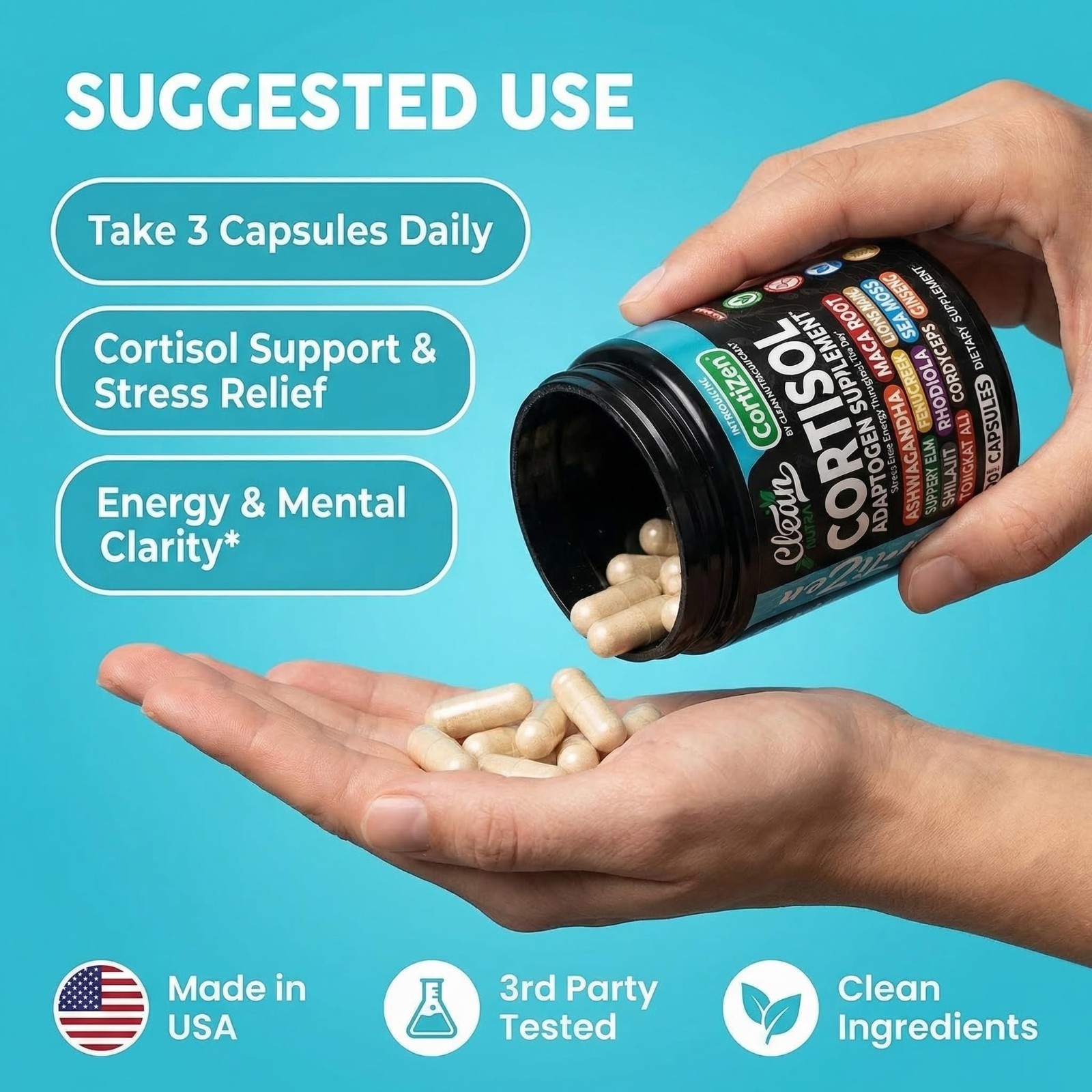 Cortisol Supplements for Women – Maca Root, Ashwagandha, Detox Manager + Ginseng