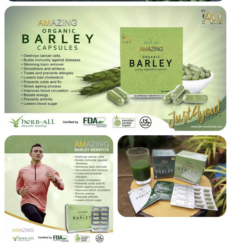 3 Boxes Barley Capsules-FREE SHIPPING, FACTORY SEALED)new Packaging