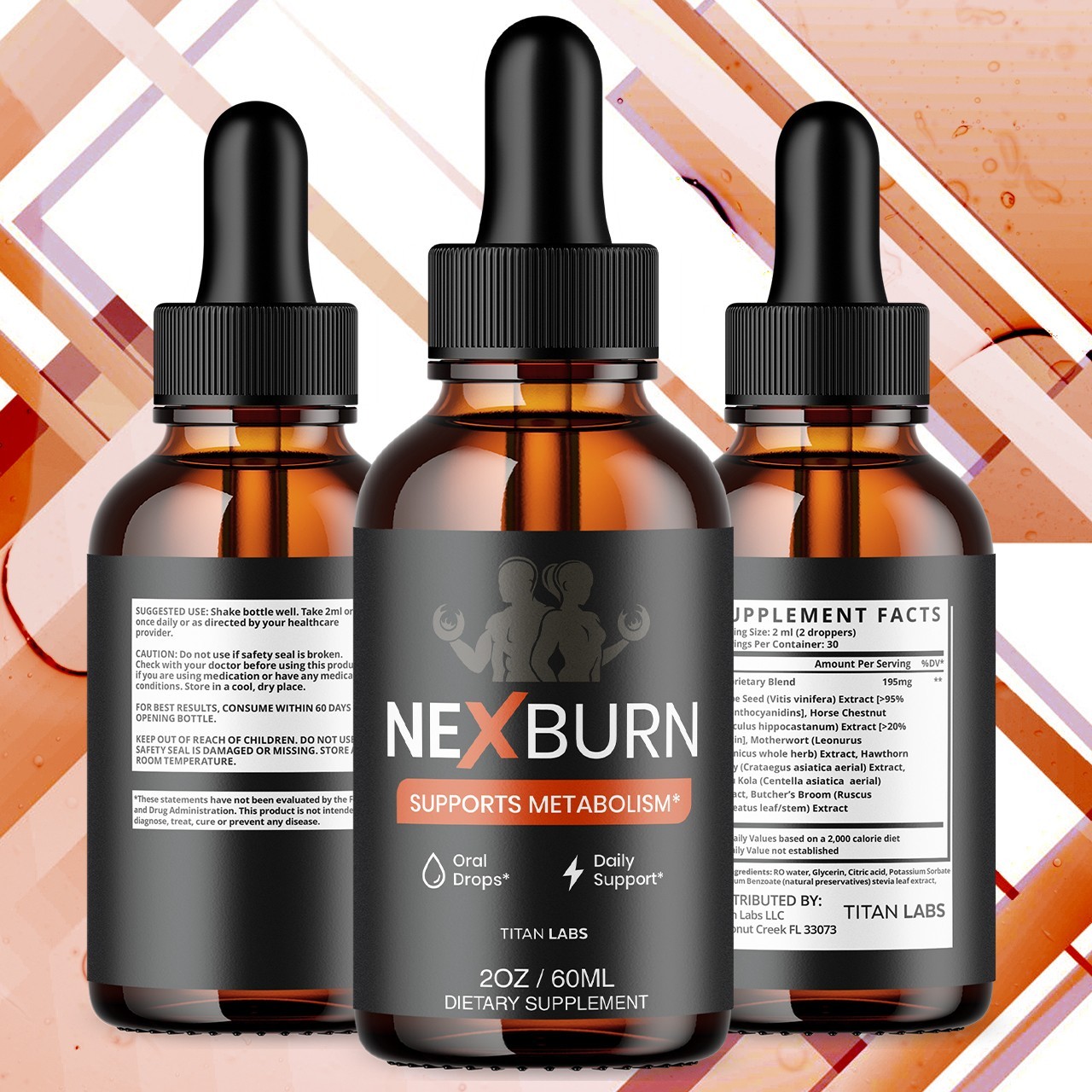 (1 Pack) NexBurn Drops Natural Health & Fitness Supplement Nex Burn 30 Servings