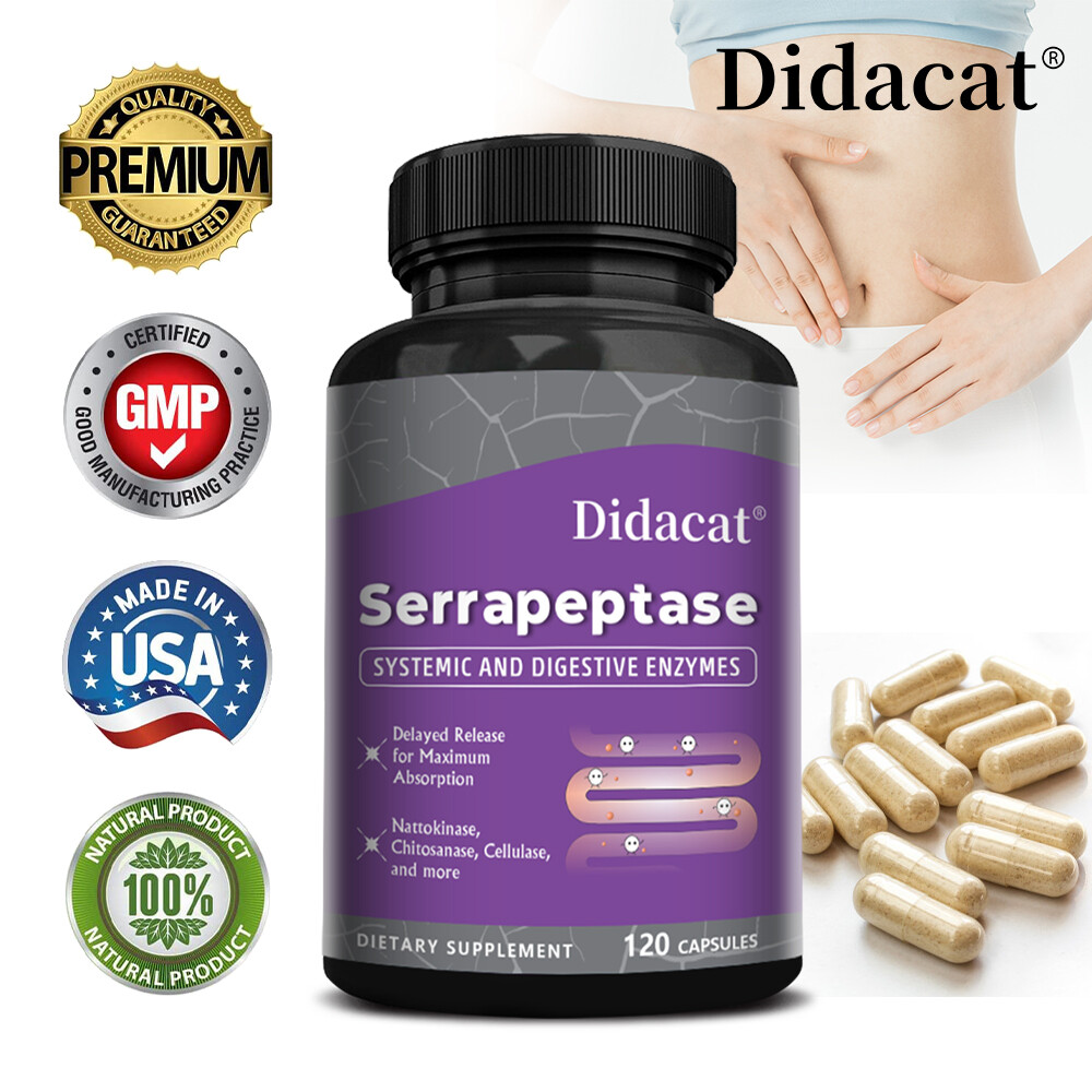 Serrapeptase 45000 SPU | 30/60/120 Capsules | Supports Sinus Health