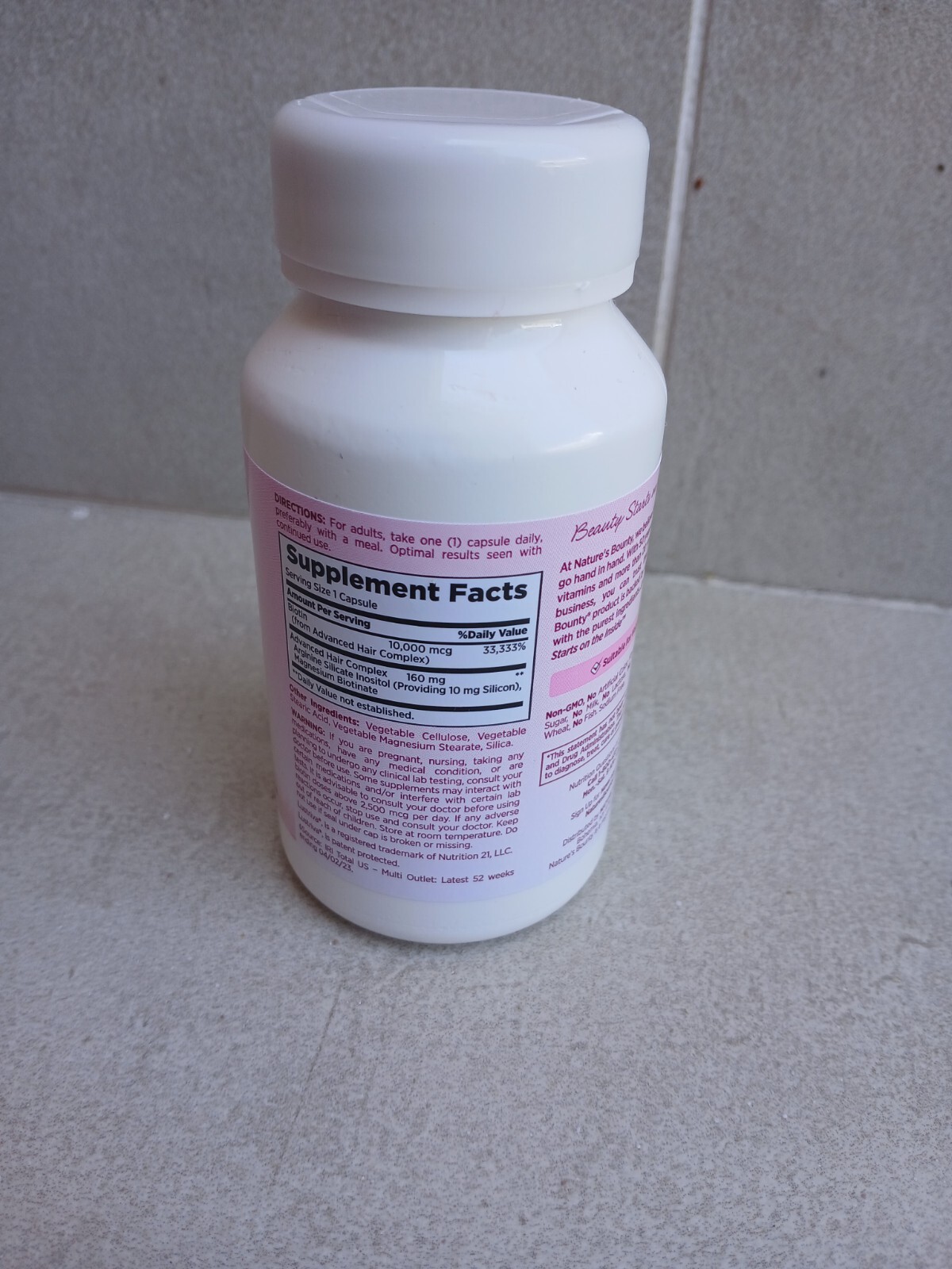 Nature’s Bounty Optimal Solutions Hair Growth 30 Caps Exp 12/2025