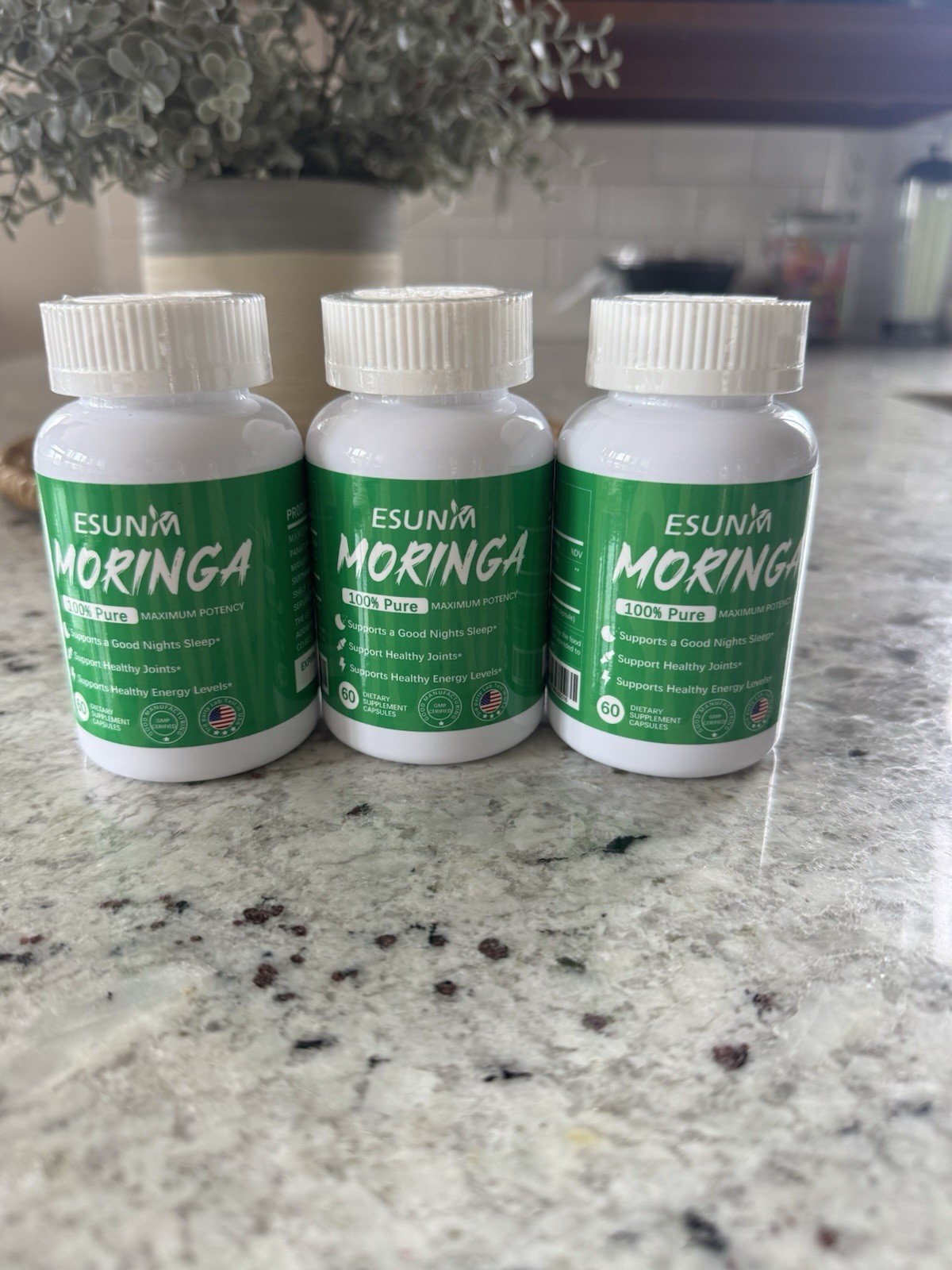 Moringa Capsules | 800mg Pure Moringa Powder Capsules 3 Bottles