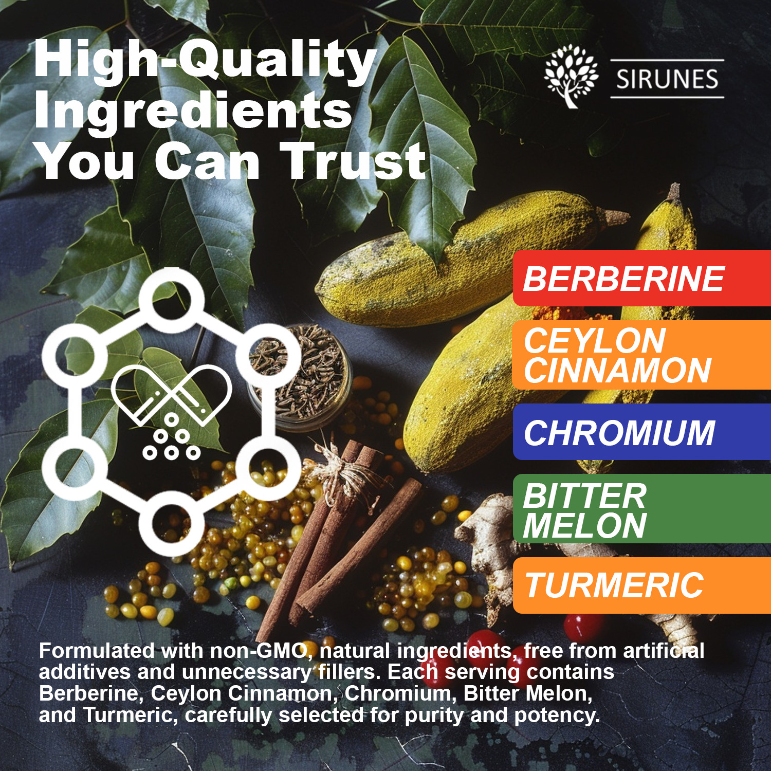Berberine Drops 4oz Ceylon Cinnamon Turmeric with Bitter Melon & Chromium